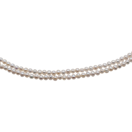 Naszyjnik - Białe Perły hodowane i srebro złocone