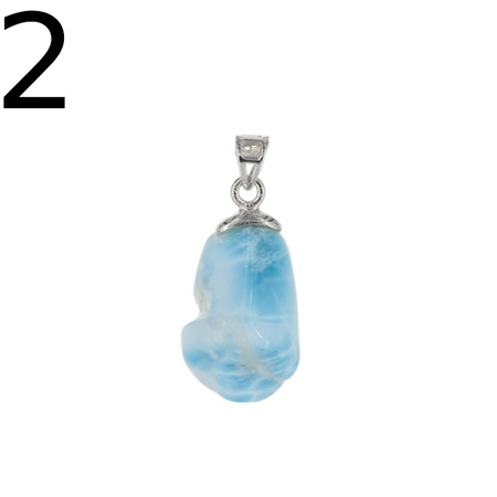 Zawieszka - larimar samorodek w srebrze
