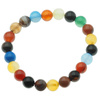 Bransoletka 17,5 cm na gumce - Agat kolorowy kulki 8mm