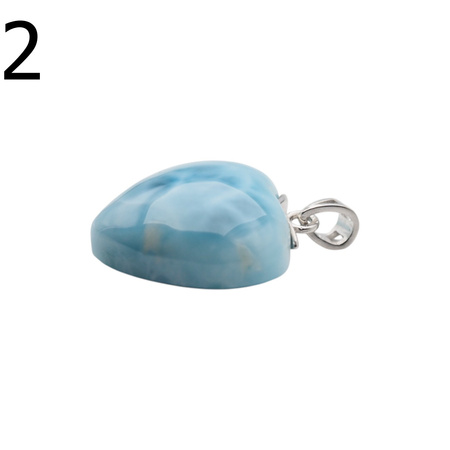 Zawieszka - larimar serce w srebrze rodowanym