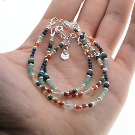 Bransoletka znak zodiaku byk - mix kamieni i srebro