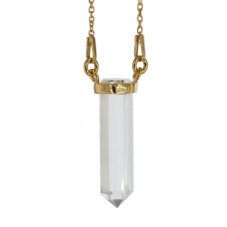 Naszyjnik - Kryształ Górski mały sopel w okuciu na łańcuszku