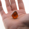 Pierścionek regulowany - Koniakowy Bursztyn w srebrze