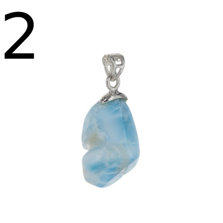 Zawieszka - larimar samorodek w srebrze