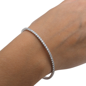 Bransoletka sprężynująca - cyrkonie w srebrze