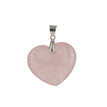 Zawieszka - Kwarc Różowy serce w srebrze