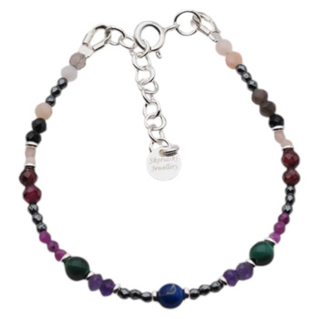 Bransoletka znak zodiaku skorpion - mix kamieni i srebro