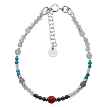 Bransoletka znak zodiaku ryby - mix kamieni i srebro