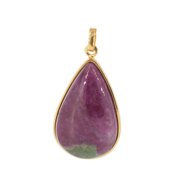 Zawieszka - Rubin z Zosytem łza w srebrze złoconym