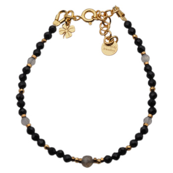 Bransoletka znak zodiaku waga - mix kamieni i srebro złocone