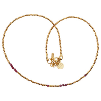 Naszyjnik urodzeniowy październik - turmalin, hematyt i srebro złocone