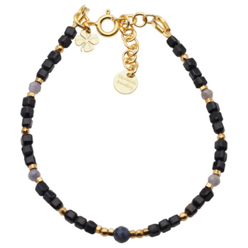 Bransoletka znak zodiaku ryby - mix kamieni i srebro złocone