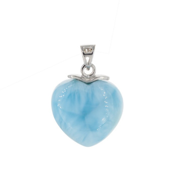 Zawieszka - larimar serce w srebrze rodowanym