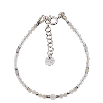 Bransoletka - Kamień Księżycowy, Kryształ Górski i srebro