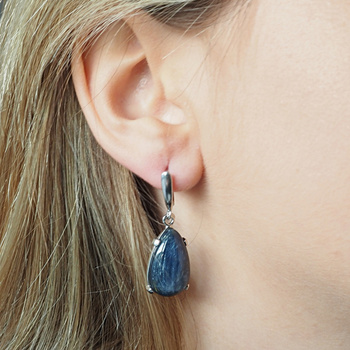 Kolczyki z kyanitami w srebrze rodowanym