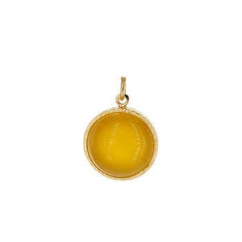 Zawieszka - Agat żółty okrągły i srebro złocone