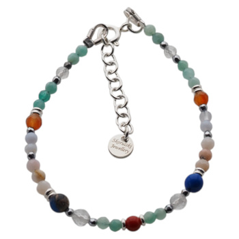 Bransoletka znak zodiaku rak - mix kamieni i srebro