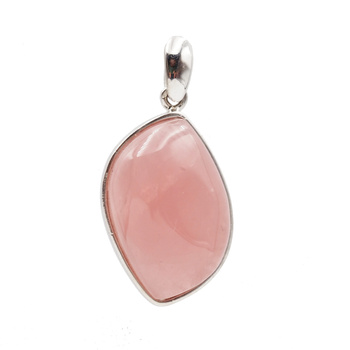 Zawieszka z Kwarcem Różowym w srebrze rodowanym