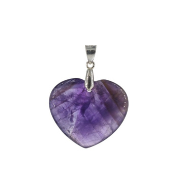 Zawieszka - Ametyst serce w srebrze
