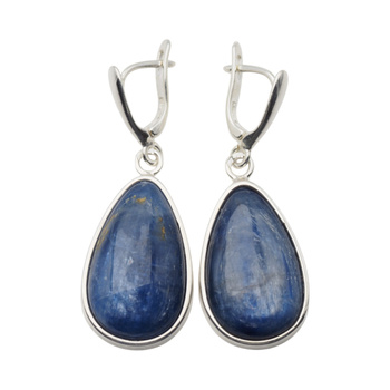 Kolczyki z kyanitami w srebrze - łzy