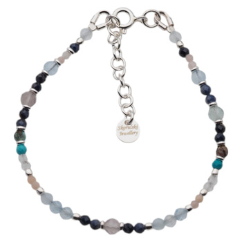 Bransoletka znak zodiaku wodnik - mix kamieni i srebro