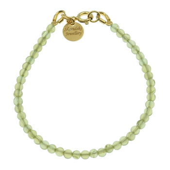 Bransoletka 18cm- Perydot (Oliwin) i srebro złocone