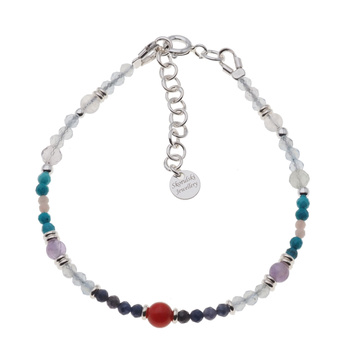 Bransoletka znak zodiaku ryby - mix kamieni i srebro