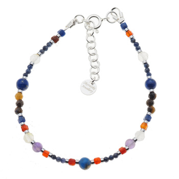 Bransoletka znak zodiaku panna - mix kamieni i srebro