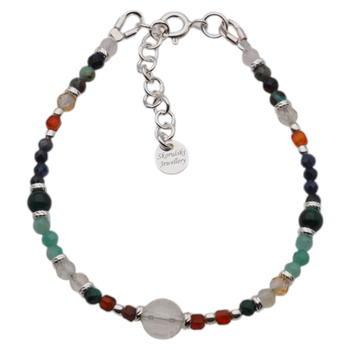 Bransoletka znak zodiaku byk - mix kamieni i srebro