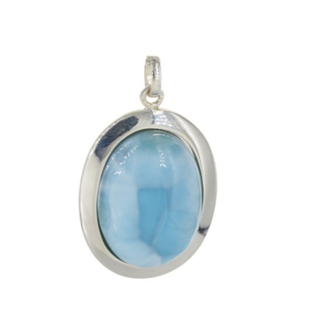 Zawieszka z larimarem owalnym w srebrze