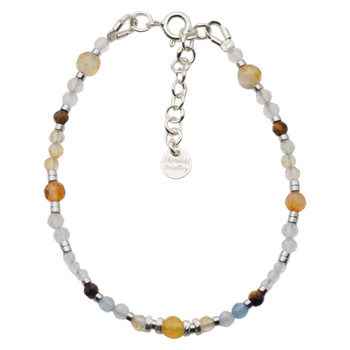 Bransoletka znak zodiaku bliźnięta - mix kamieni i srebro