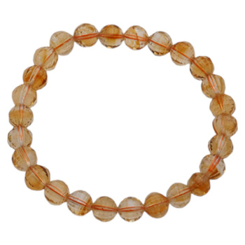 Bransoletka 18,5-19 cm na gumce - Cytryn fasetowane kulki 7mm