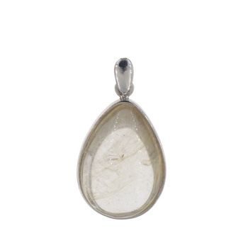 Zawieszka z Kwarcem Rutylowym ze złotą nitką w srebrze rodowanym