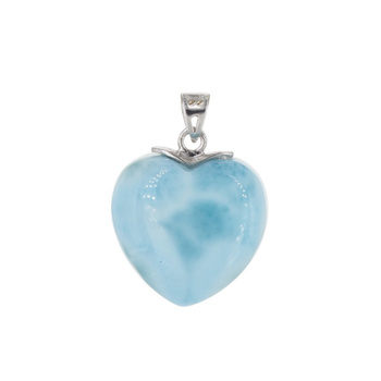 Zawieszka - larimar serce w srebrze rodowanym