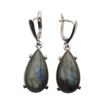 Kolczyki z Labradorytem w srebrze rodowanym
