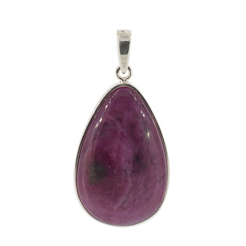 Zawieszka - Rubin łza w srebrze