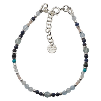 Bransoletka znak zodiaku wodnik - mix kamieni i srebro