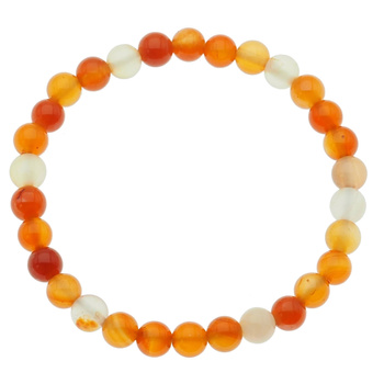Bransoletka 18 cm - Karneol kulki 6 mm