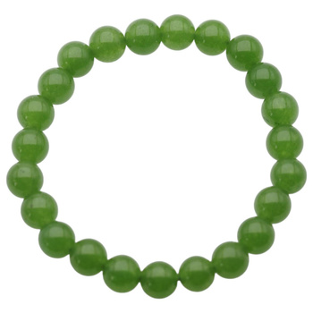 Bransoletka 18,5 cm - Jadeit zielony kulki 8mm