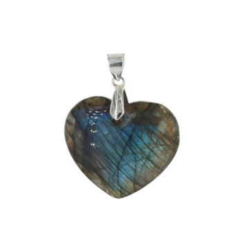 Zawieszka - Labradoryt serce w srebrze